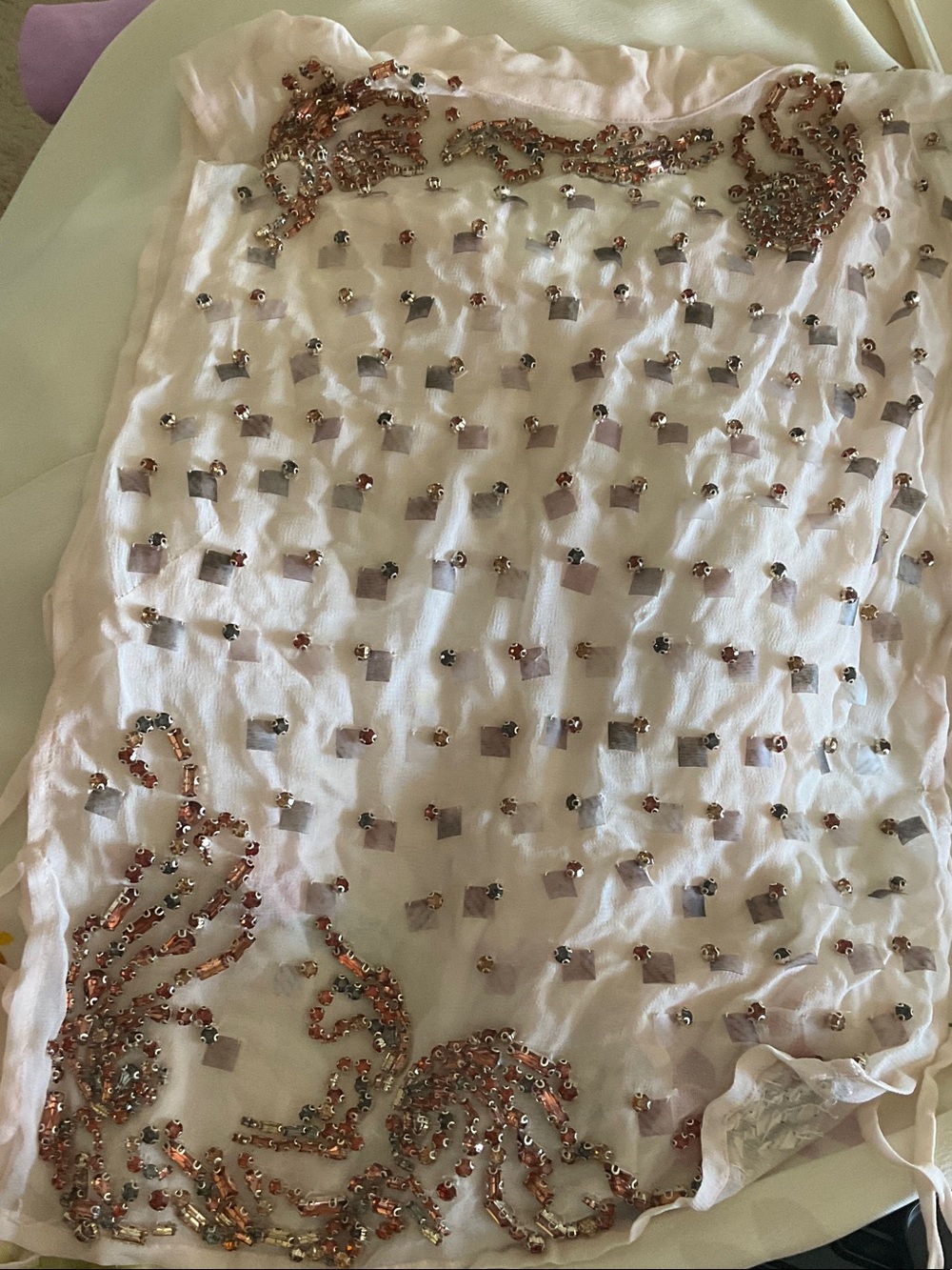 Dries Van Noten Cream Crystal-Embellished Sleeveless Tank - Picture 7 of 12